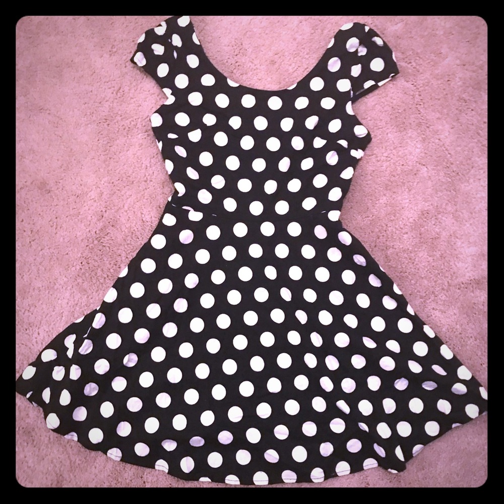 Fit and Flare, Black and White Polka Dot Dress